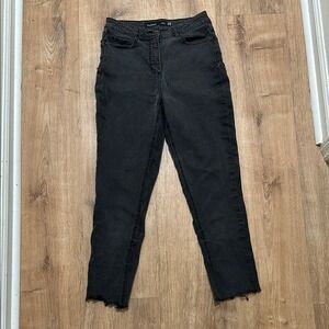 LONG TALL SALLY | Washed Gray Raw Hem Ankle Jeans